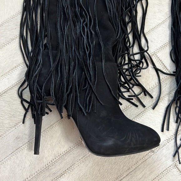 Schutz woman’s fringe /suede leather knee high boots - Picture 5 of 11